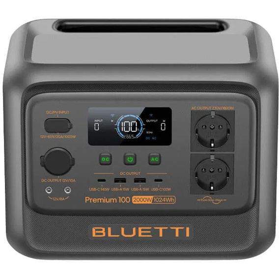 Зарядная станция Bluetti Premium 100 V2, 2000 Вт, 1024 Вт*ч (электростанция для дома, UPS, ИБП) EUЗарядная станция Bluetti Premium 100 V2, 2000 Вт, 1024 Вт*ч (электростанция для дома, UPS, ИБП) EU[image_num]