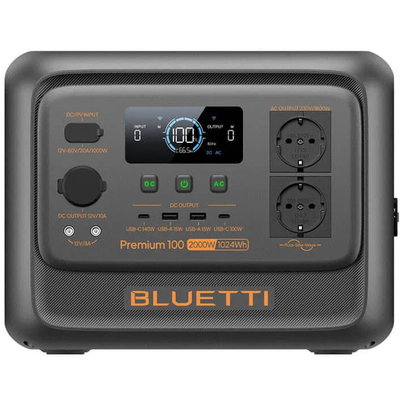 Зарядная станция Bluetti Premium 100 V2, 2000 Вт, 1024 Вт*ч (электростанция для дома, UPS, ИБП) EU