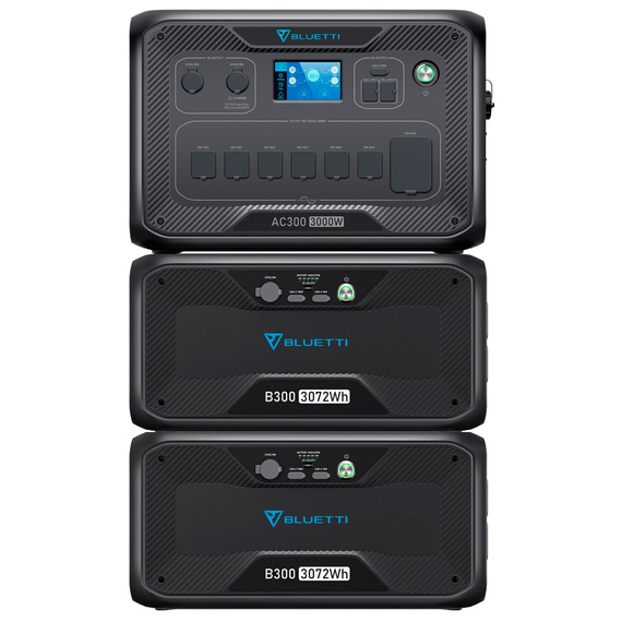 Зарядная станция Bluetti AC300+2хB300, 3000 Вт, 6144 Вт*ч (электростанция для дома, ИБП, UPS)