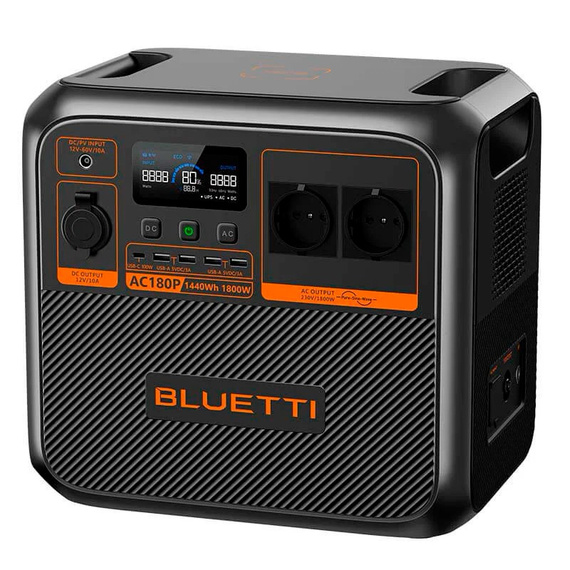 Зарядная станция Bluetti AC180P, 1800 Вт, 1440 Вт*ч (электростанция для дома, ИБП, UPS)Зарядная станция Bluetti AC180P, 1800 Вт, 1440 Вт*ч (электростанция для дома, ИБП, UPS)[image_num]