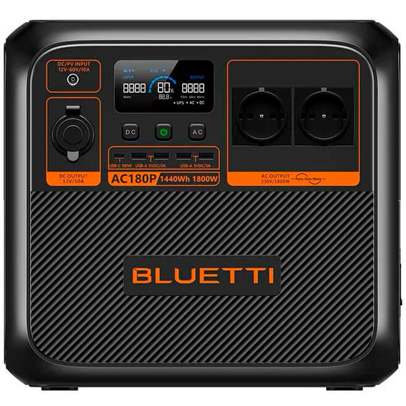 Зарядная станция Bluetti AC180P, 1800 Вт, 1440 Вт*ч (электростанция для дома, ИБП, UPS)