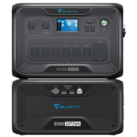 Зарядная станция Bluetti AC300+B300, 3000 Вт, 3072 Вт*ч (электростанция для дома, ИБП, UPS)